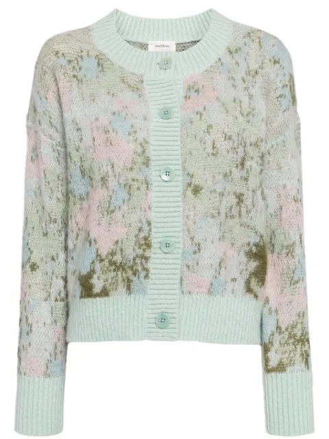 Onefifteen floral-intarsia-knitted cardigan Blue OF2480