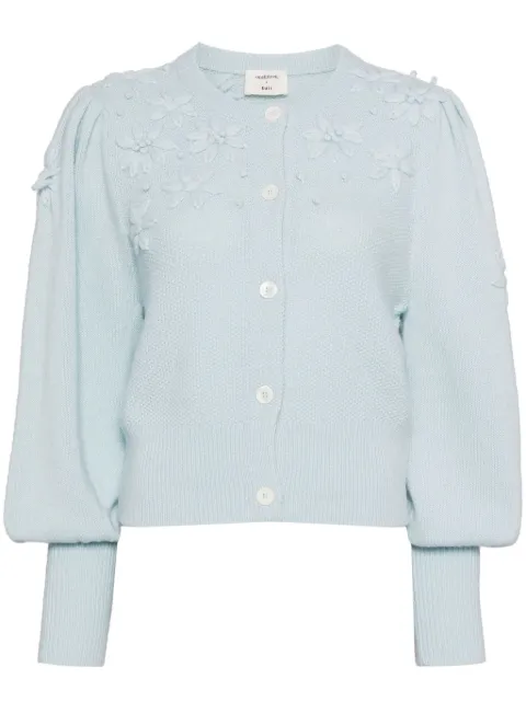 Onefifteen floral-embroidered cardigan Blue OF2446B