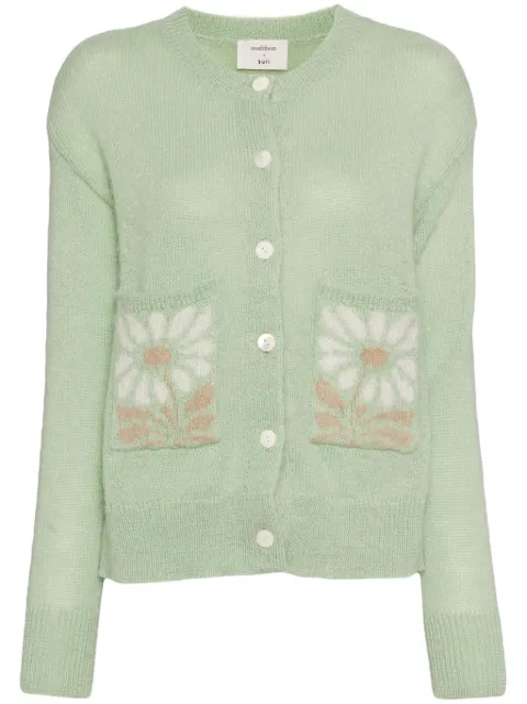 Onefifteen flower-patterned cardigan Green OF2473