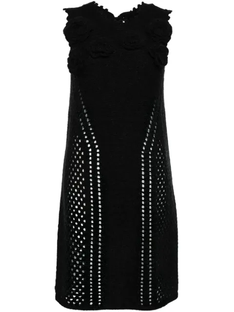 Onefifteen floral-embellished knitted dress Black OF2401X