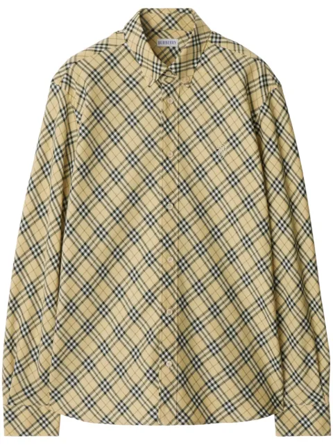 Burberry checked cotton shirt Neutrals 8098843