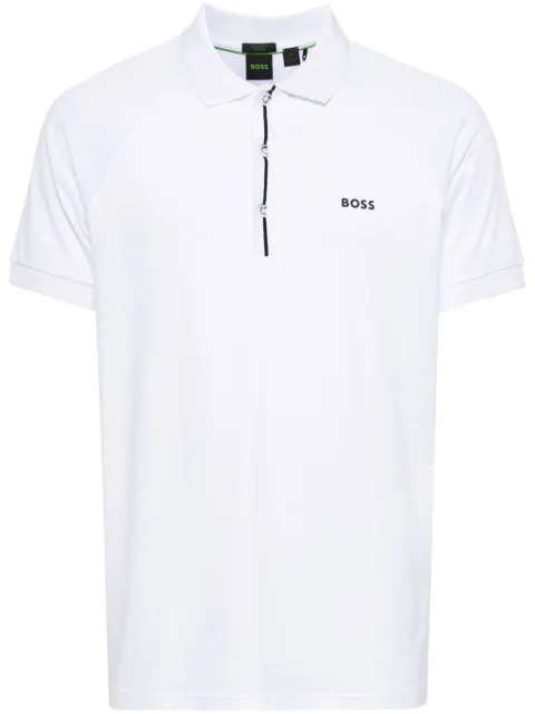 BOSS contrast panel polo shirt White 50519856