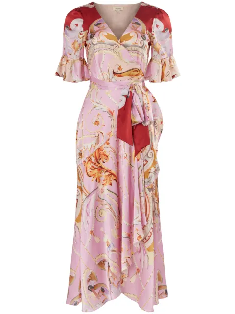Temperley London Carline-print wrap dress Pink 24SSCRL53448