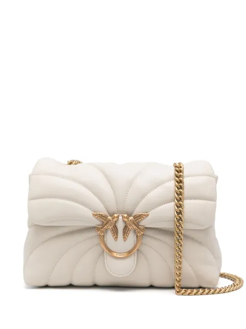 PINKO Love Bag Puff large butterfly quilt crossbody bag White 100038A1EX