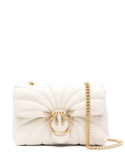 PINKO Love Bag Puff butterfly mini nappa leather crossbody bag White 100039A1EX