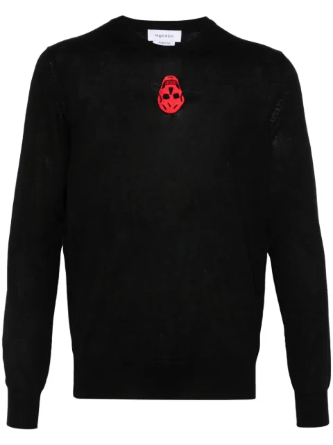 Alexander McQueen inverted skull-embroidered sweater Black 807302Q1BBY1000