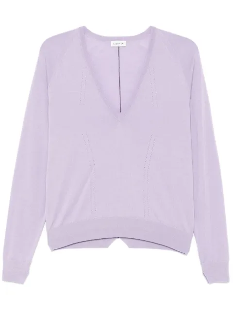 Lanvin pointelle-trim sweater Purple RWPO0027K004