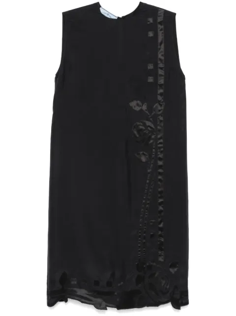 Prada floral-appliqué midi dress Black P3N70RSOOO15YK