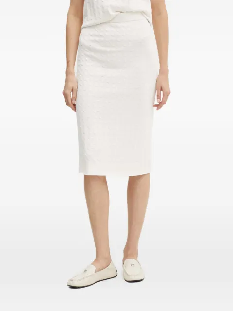 Armani Exchange textured knit midi fitted skirt White 8NYN9AYMH6Z