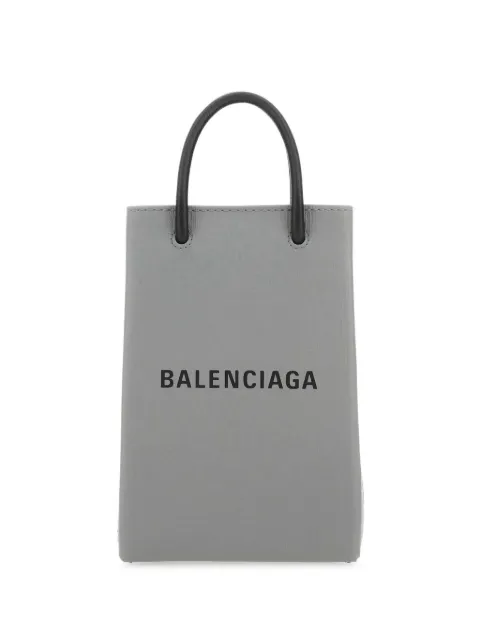 Balenciaga logo-print leather phone case Grey 7577730AI2N
