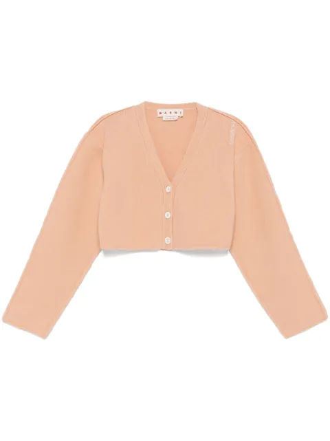 Marni logo-embroidered cardigan Orange CDMD0377A0UFWH21