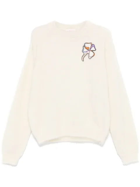 Lanvin clover-patch sweater White RMPO0040K049H24