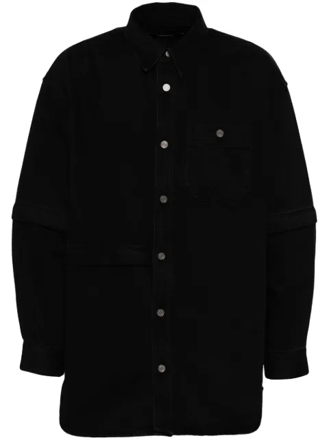 SONGZIO asymmetric detachable denim shirt Black SG5SH720BK