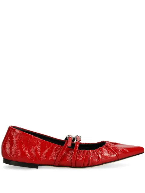 MSGM buckled ballerina shoes Red 3741MDS420848