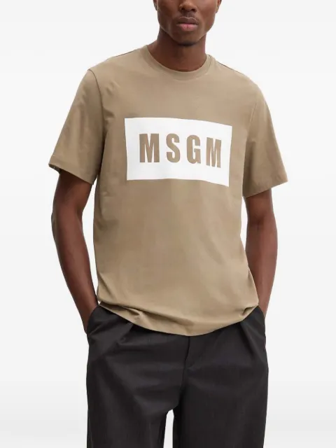 MSGM logo-print T-shirt Brown 3740MM520247798