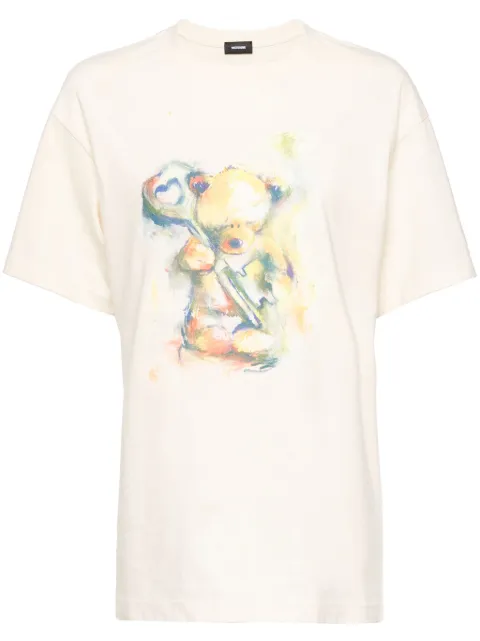 We11done teddy printed T-shirt Neutrals WDTT324752UBG