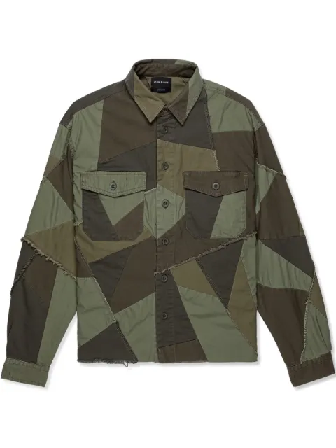 John Elliott patchwork shirt Green E080G10251L