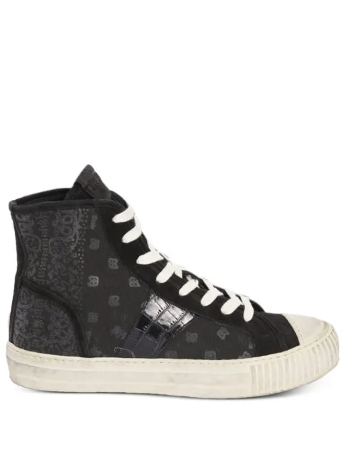 RHUDE paisley-print crocodile-trimmed sneakers Black RHFW23FO06452372