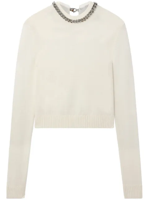 Stella McCartney Falabella-chain fine-knit sweater Neutrals 6K09683S2560