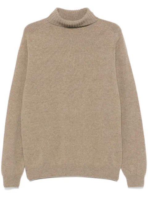 Sunspel lambs-wool turtleneck sweater Brown MJUM8129