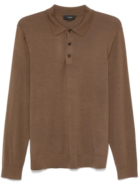 Vince fine-knit polo shirt Brown M05196453A221LVI