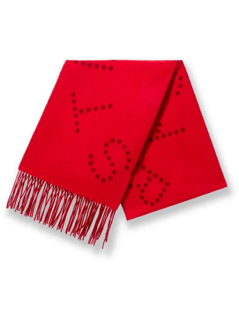 Stella McCartney logo fringe scarf Red 6K09323S2541