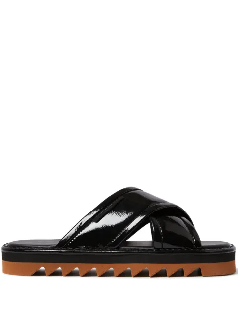 Stella McCartney patent-finish slides Black 810489AP0AN0
