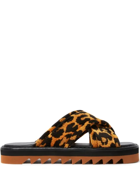 Stella McCartney leopard-print slides Black 810490AFACV0