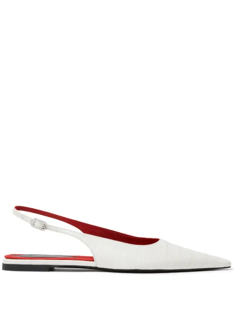 Stella McCartney Elsa Cocco Alt Reptile ballerina shoes White 810500AP0AU0