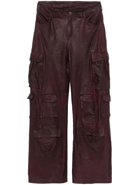 Salvatore Santoro leather cargo pants Red 47096