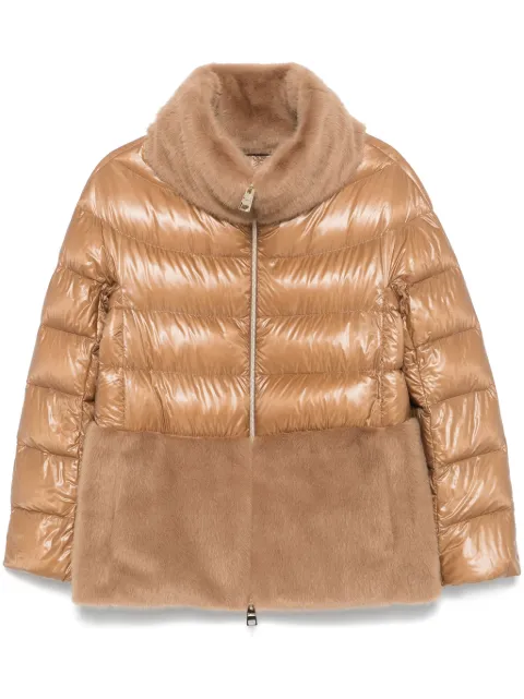 Herno faux-fur panel jacket Brown PI001933D12017Z2157