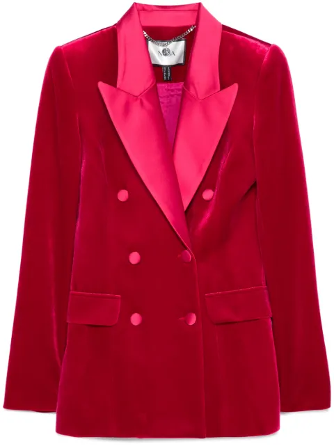 NISSA double-breasted velvet blazer Pink SS15161FUCHSIA