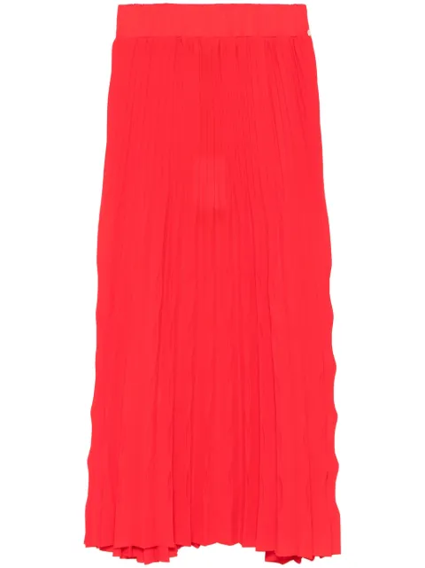 NISSA high-waisted pleated midi skirt Red F15192RED