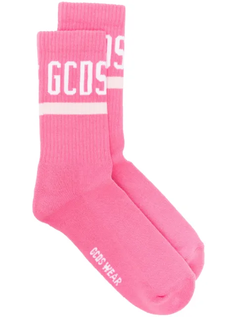 GCDS logo-intarsia socks Pink A2OU3800KC7