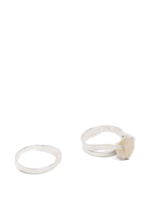 Wouters & Hendrix quartz-embellishment rings (set of two) Silver RF93SS