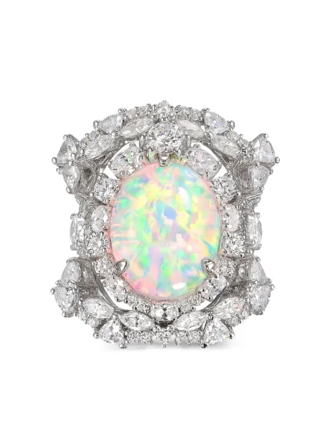 Anabela Chan 18kt white gold Sky Opal Ocean diamond ring set Grey AC24PC18RSWGWO