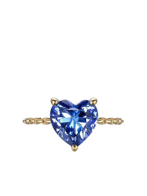 Anabela Chan 9kt yellow gold mini Heart sapphire ring Gold AC21LH07RSYGBS
