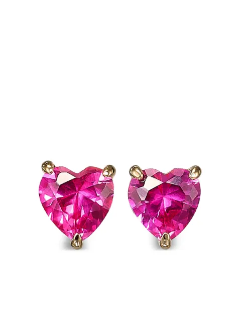 Anabela Chan 18kt gold vermeil mini Heart ruby stud earrings Gold AC23LH15ESYGRR