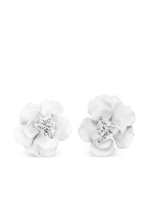 Anabela Chan 18kt gold Snowflower Rose stud earrings Silver AC23AB10EASAWD