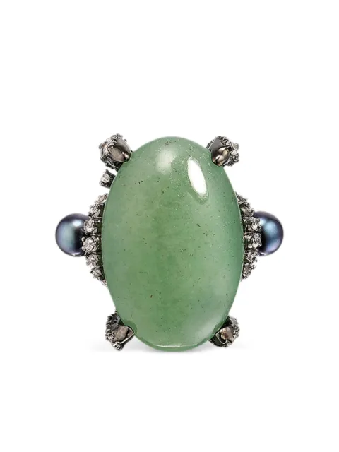 Anabela Chan 18kt white gold Matrix Love and Pain ring Green ACFL08RSBGGO