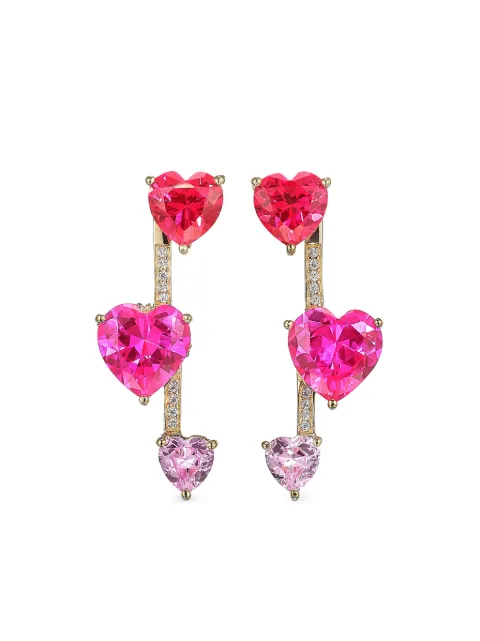Anabela Chan 18kt gold vermeil Ruby Heart Pendulum earrings Gold AC21LH08ESYGRR