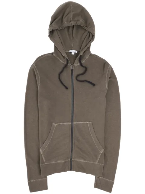 James Perse contrast-stitching hoodie Brown MXA2130