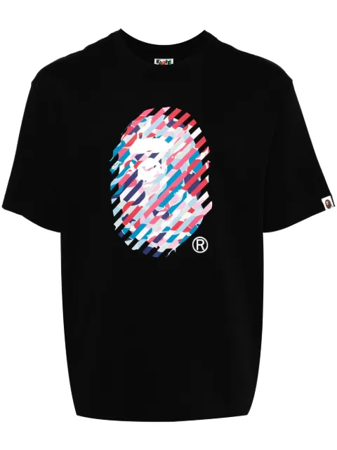 A BATHING APE® ABC CAMO ILLUSION APE HEAD RELAXED FIT tee Black 001TEK801344M