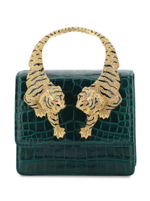 Roberto Cavalli medium Roar top-handle bag Green SKB023PZ975