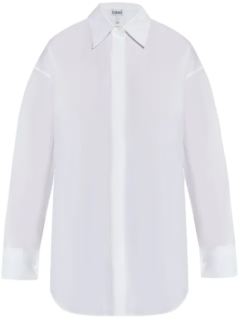 LOEWE draped cotton shirt White S540Y05XA1