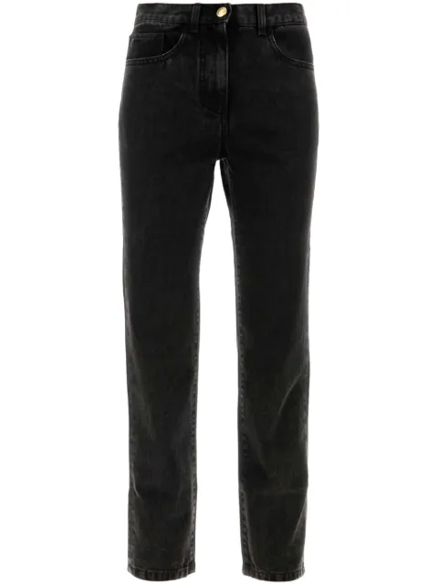 Palm Angels logo-patch jeans Black PWYA021F24FAB001