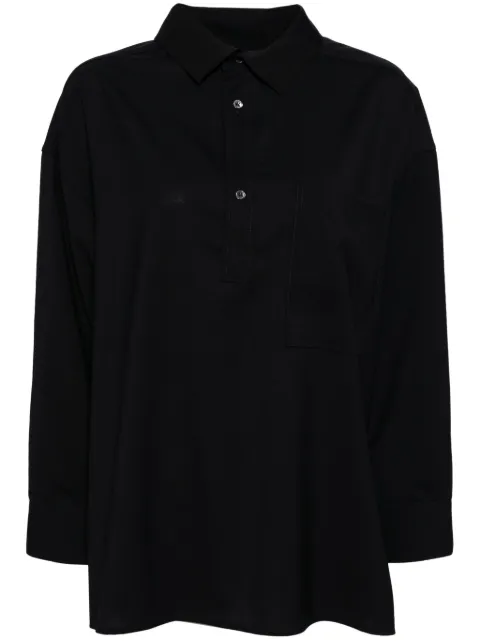 DARKPARK button-up wool polo top Blue AWTO04FAW04ALEC
