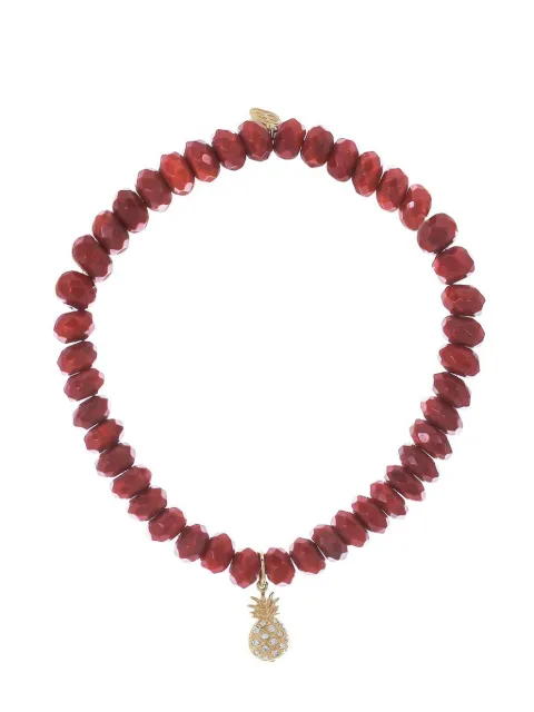 Sydney Evan 14kt yellow gold Pineapple-charm bamboo coral and diamond bracelet Gold CJP1030Y3186