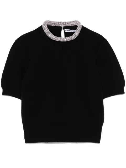 Alexander Wang crystal-embellished T-shirt Black 1KC1251064001