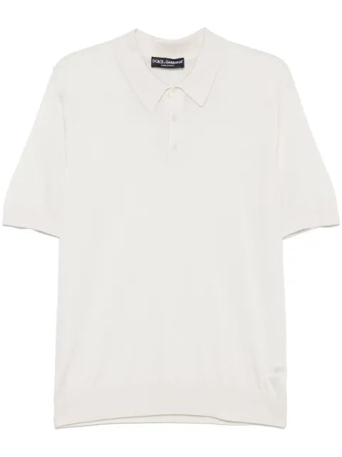Dolce & Gabbana fine-knit polo shirt White GXZ02TJFMEH